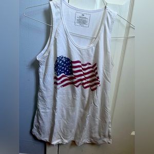 White USA flag sleeveless shirt